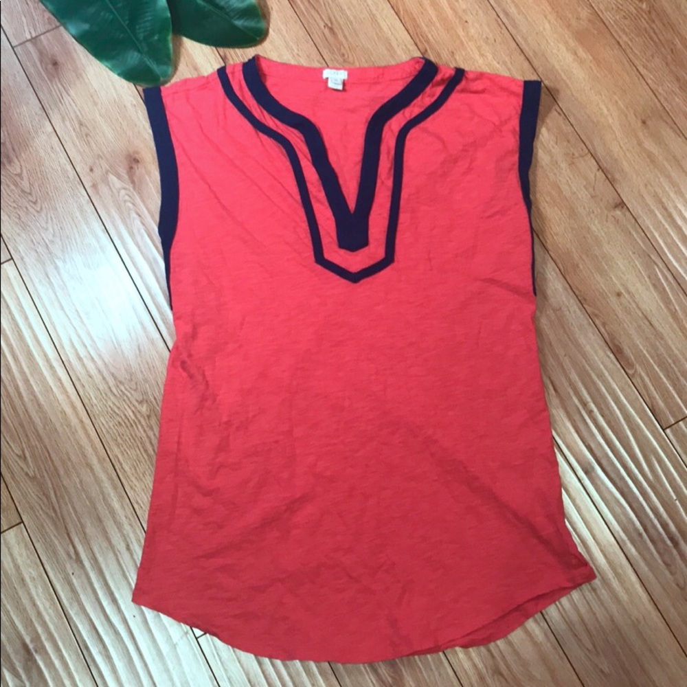 Banana Republic Pink/Dark Blue Sleeveless Tunic